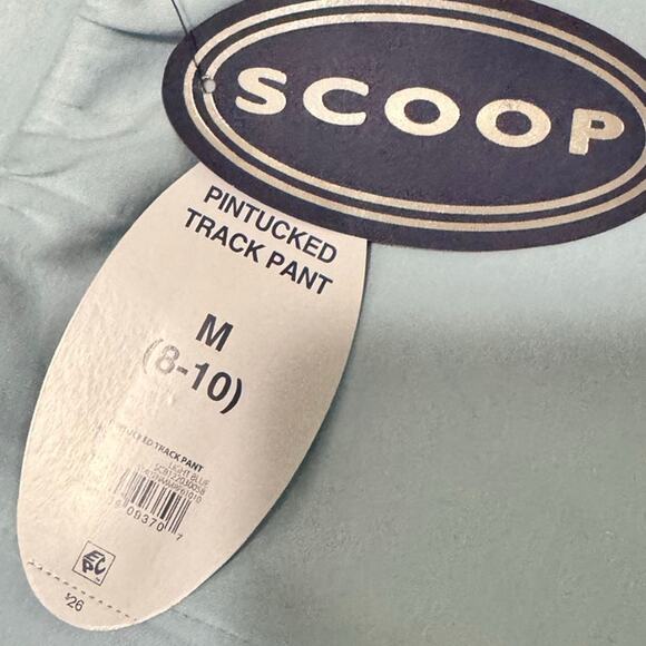 Scoop Pintucked Track Pants Blue Size Medium (8–10) NWT Slim Comfy Tapered Fit - Picture 3 of 6
